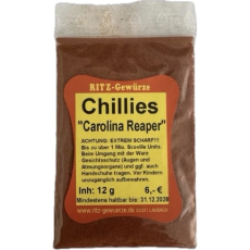 Chillies gemahlen (Carolina Reaper) "EXTREM SCHARF!!!"